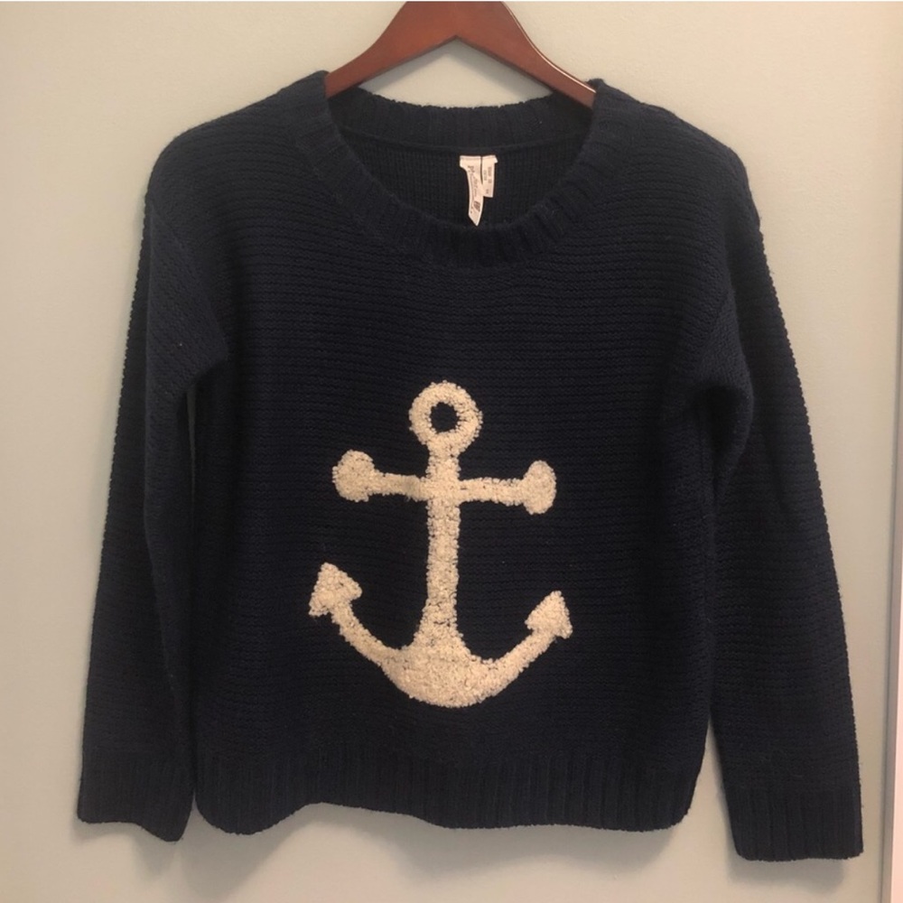 Pink Owl Nautical Anchor Sweater